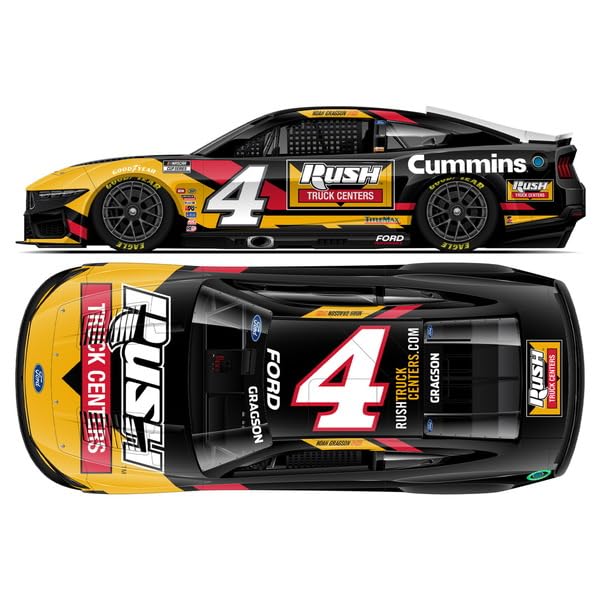 

Kyosho Lionel Racing NASCAR CUP Cup RUSH TRUCK CENTERS 2025 Ford Mustang Ной Грагосон Готовая модель LR322997 (Серия NASCAR) 1/64 #4