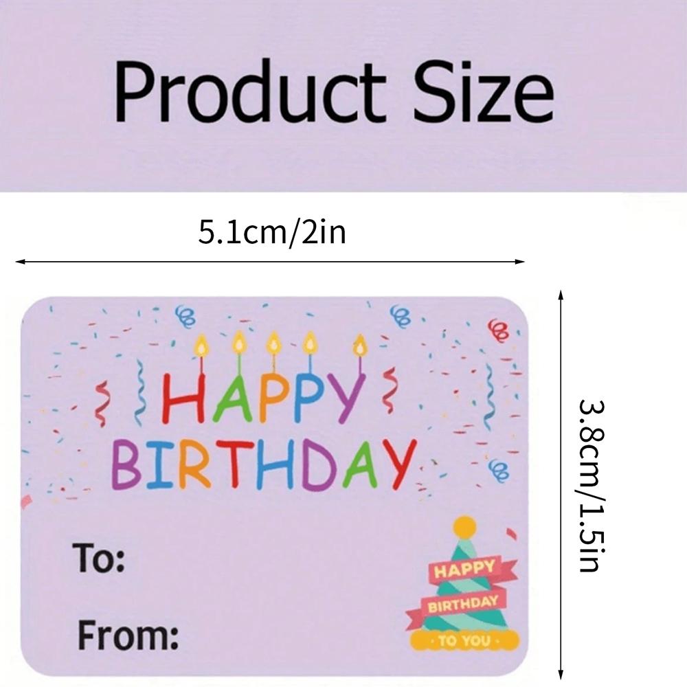 Happy Birthday Gift Tags Colorful Name Tags Stickers Party Favors Packages Seals Christmas Gift Box Bag Packaging Labels