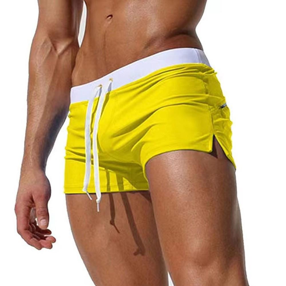 2026 Men's Solid Color Anti-See-Through Quick-Drying Sports Shorts with Drawstring