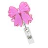 Bowknot Acrylics Badges Holder with Swivel Alligator Clip Retractable Badges Reel for Nurse Doctor Student Teacher