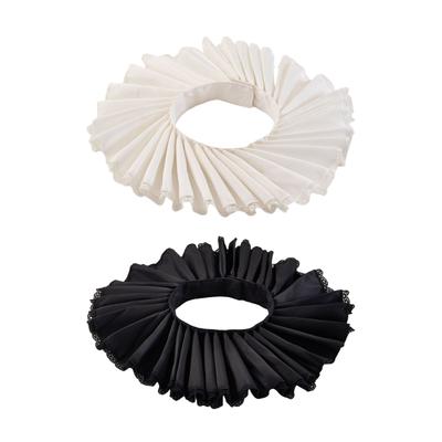 Ruffled False Collar Victorian Renaissances Lace Trim Necklace Neck Ruff for Halloween Costume Parties Medieval Event