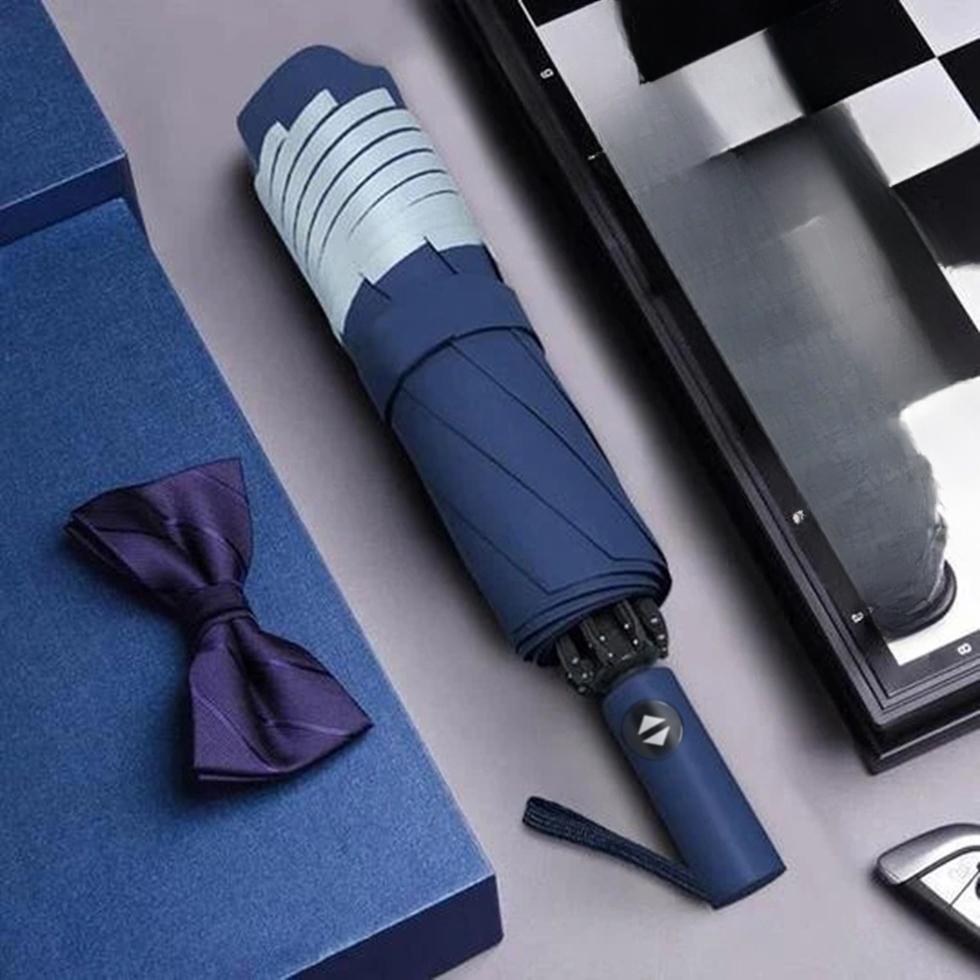 UV Automatischer Schirm mit Reflektorstreifen Regen Windresistent Trip Sonnenschirm Umgekehrte Schirme Faltbarer Schirm für Drop Ship