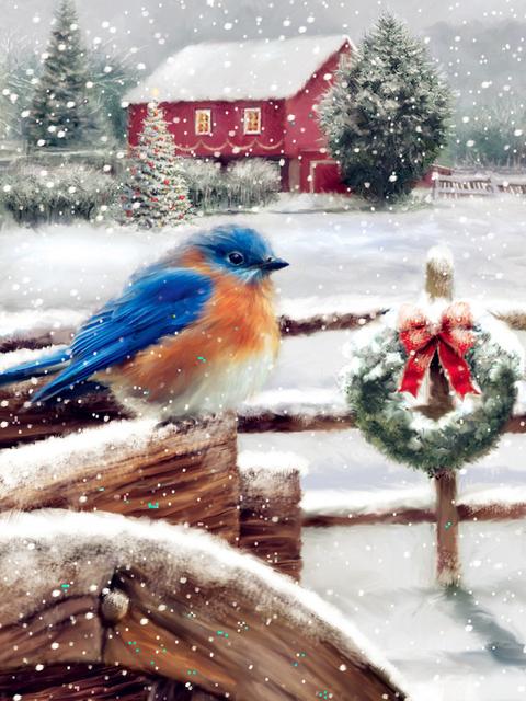 New Diamont Embroidery Snowman Scenery Diamond Painting Animal Bird Full Square Round Christmas Mosaic Diy Snowflake Home Decor