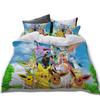 Anime P-Pokémon Printed Bedding Set New Ash Ketchum Pikachu Duvet Cover Comforter Pillowcase Boys Girls Children Adults King Gif
