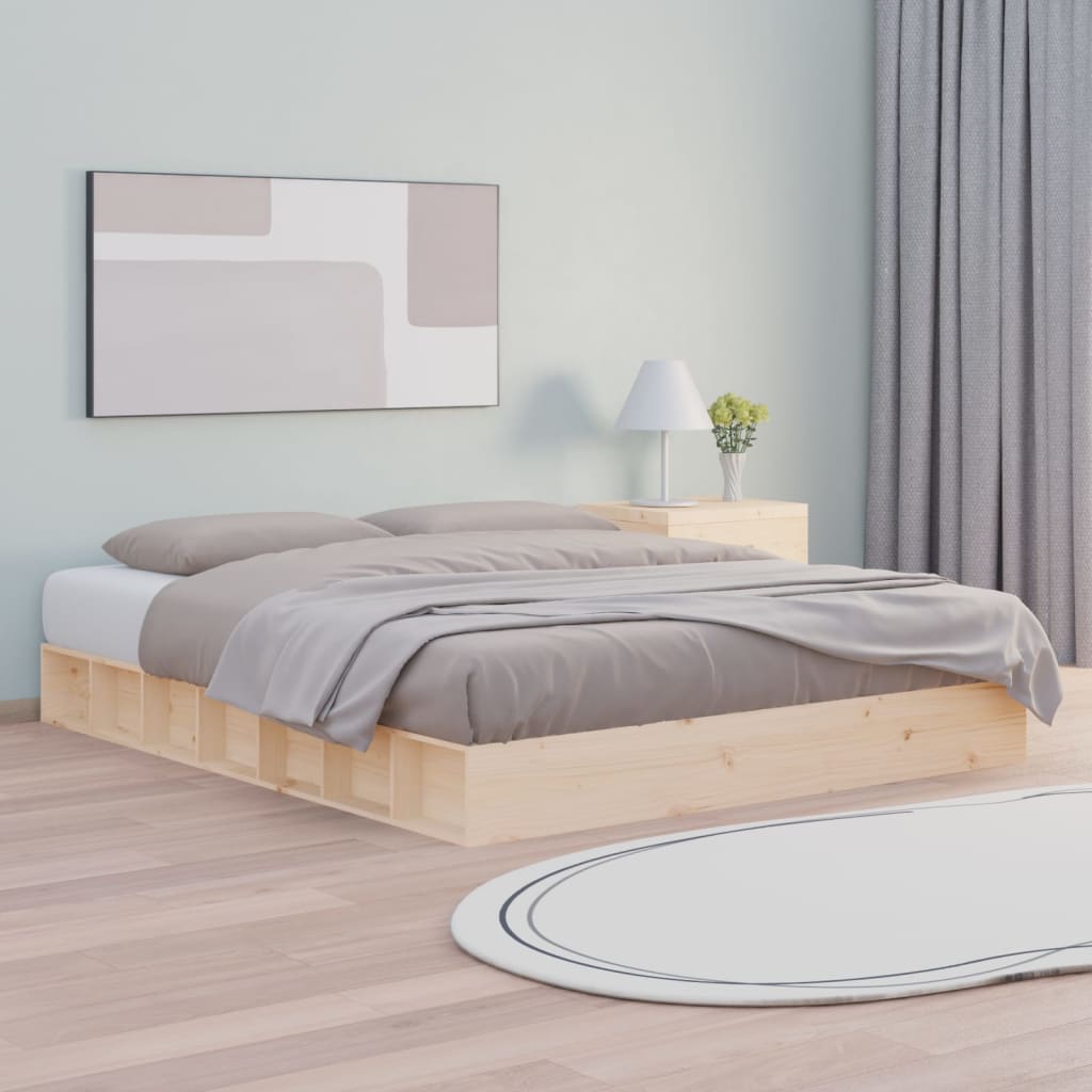 Vidaxl Bettrahmen, 140 x 200 cm, Massivholz