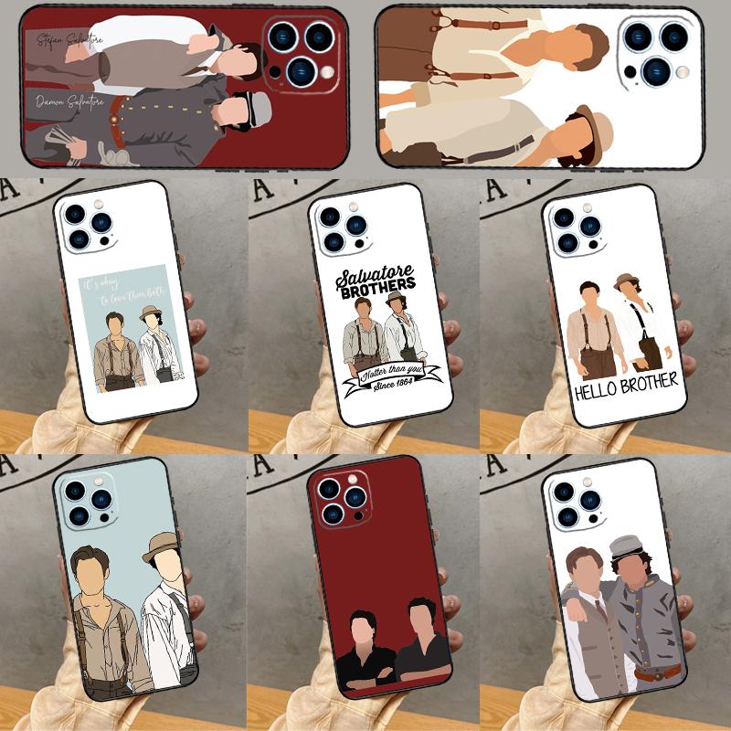 Salvatore Brothers 1864 Damon Stefan Phone Case For iPhone 16 Pro Max 15 14 13 12 11 Pro Max Plus 12 13 Mini XR 16e Funda Cover