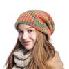 Striped Wool Hat Mixed Color Knitted Hat Ear Protect Warmth Thicken Autumn Winter for Boys Girls Xmas Halloween New Year