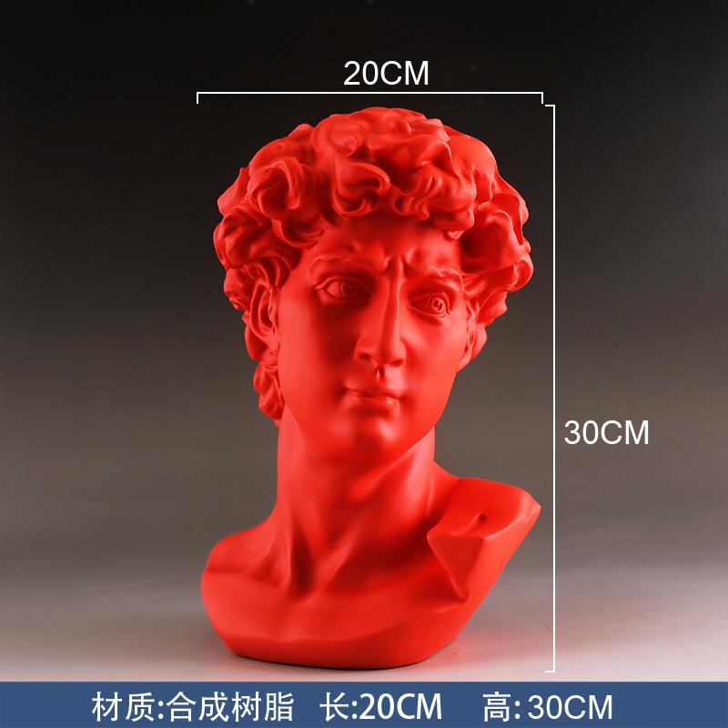 Dropship David Statue Bust Head Sculpture Cheap Red Blue White Resin the David Bust