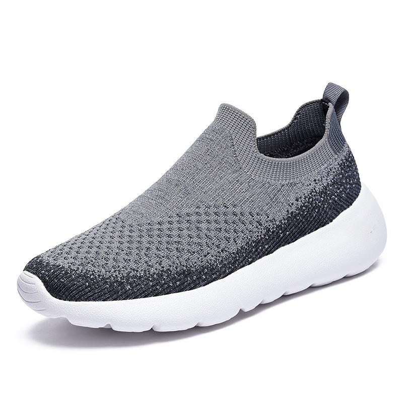 2025 Set of Feet Casual Sports Shoes Men's Light and Comfortable Soft Sole One Pedal Women's Thick-soled Trendy Fly-woven Socks Shoes