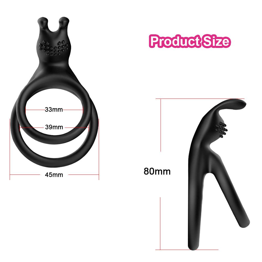 Penis Ring Ejaculation Delay Penis Ring Erection Ring 2 In 1 Men's Silicone Penis Ring Clit Stimulator for Men Couples
