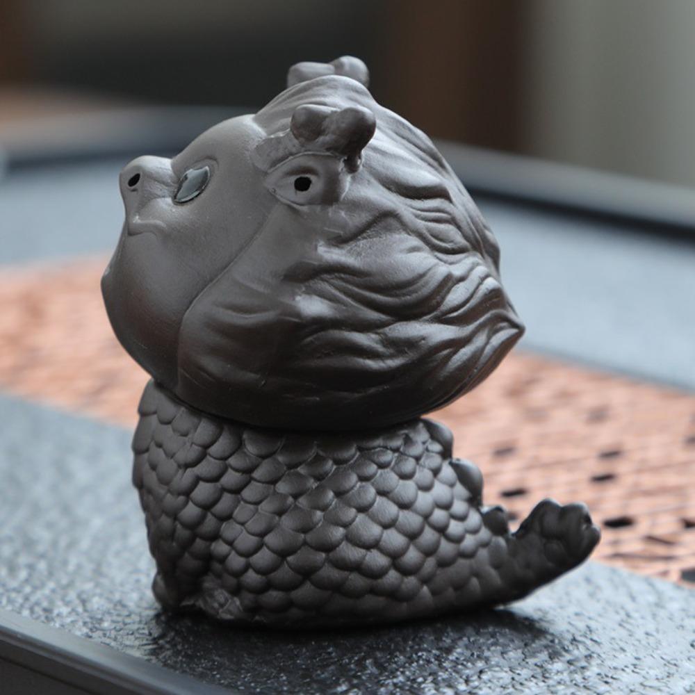 Dragon Purple Clay Tea Pet Cute Mascot Figurines God Beast Table Decoration Tea Play Tea Ceremony Desktops Animal Ornament