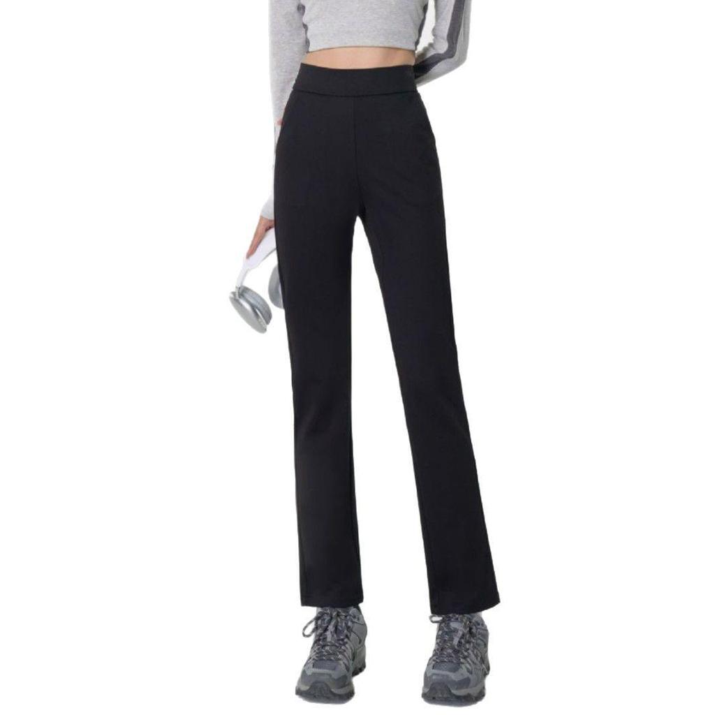 2025 Spring Women's High Waist Black Cigarette Pants - Professional, Casual Nine-Point Trouser Suit