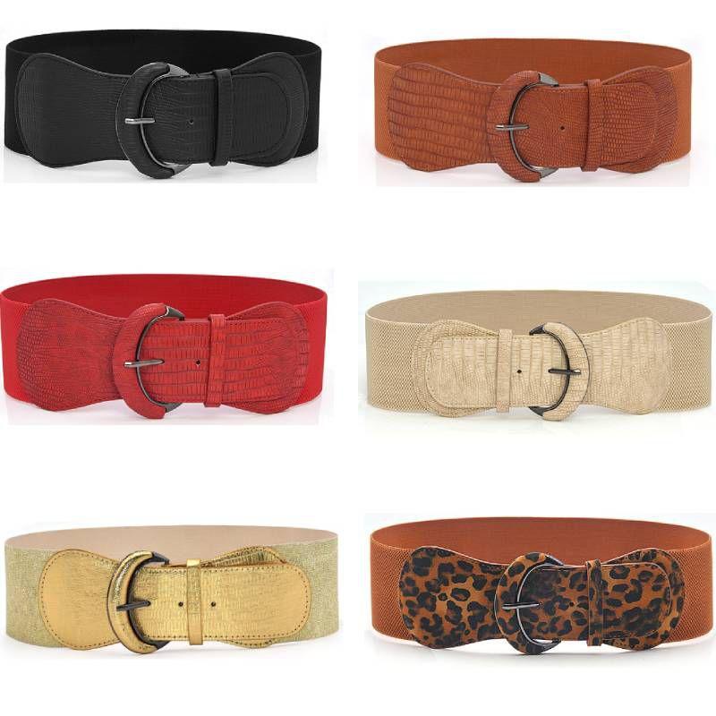 Retro Style Leather Elastic Wide Belt For Women's Clothing Accessories