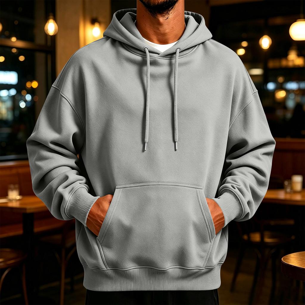 Herren Retro Hoodie Lockere Passform Lässiger Pullover Sweatshirt für Herbst Winter