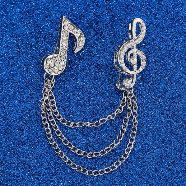 

Сукня Музика Символ Брошка Сплав Комір сорочки з одворотом Кришталева китиця Елегантний для костюма One Size срібний