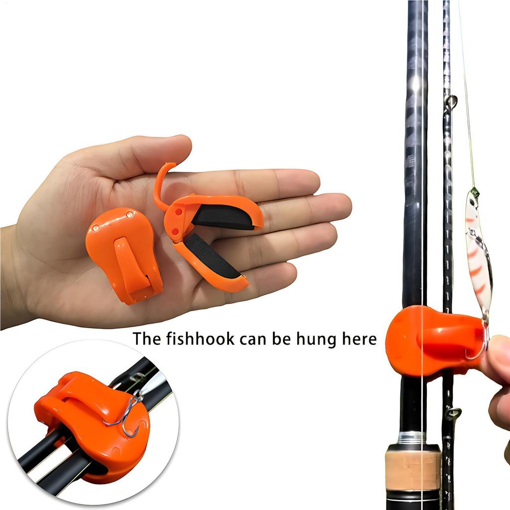 Fishing Rod Clips 4Pcs Quick-Attach Fishing Rod Clip Tool Free Hand Holder for 2-Piece Freshwater Rods Secure Grip Tackle