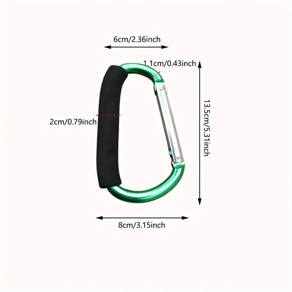 1Pcs Aluminum Alloy D-Ring Carabiner Hammock Hook Hook Organizer Shopping Bag Clip Hook for Outdoor Hiking Travel Backpack