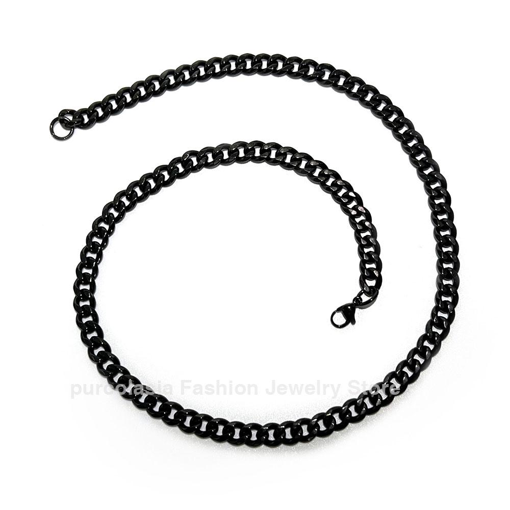 Блестящий Черный Леопард Пантера Зеленые Глаза Ожерелье из Нержавеющей Стали Хип-Хоп Подвеска для Мужчины Высококачественная Цепочка Животное 20inch 50cm