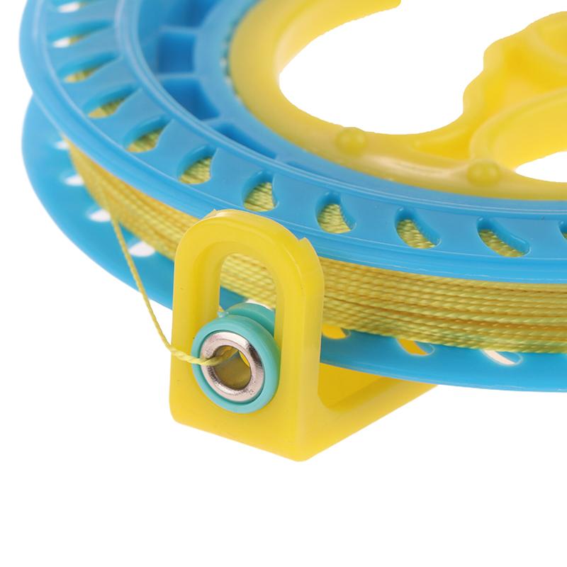 1 Piece Winder Fire Wheel String Flying Handle Tool Kite Reel Twisted String Line Outdoor Round Blue Grip For Flying Kites