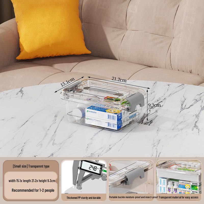 

Прозрачный многослойный ящик для хранения лекарств: Большая влагозащищенная семейная упаковка