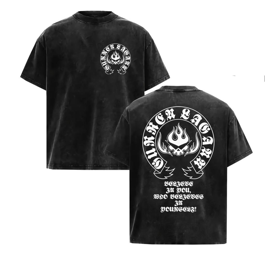 Vintage Washed Anime Tengen Toppa Gurren Lagann Graphic T Shirt Unisexs Oversized Harajuku Fashion Short Sleeve Tshirt Streetwear