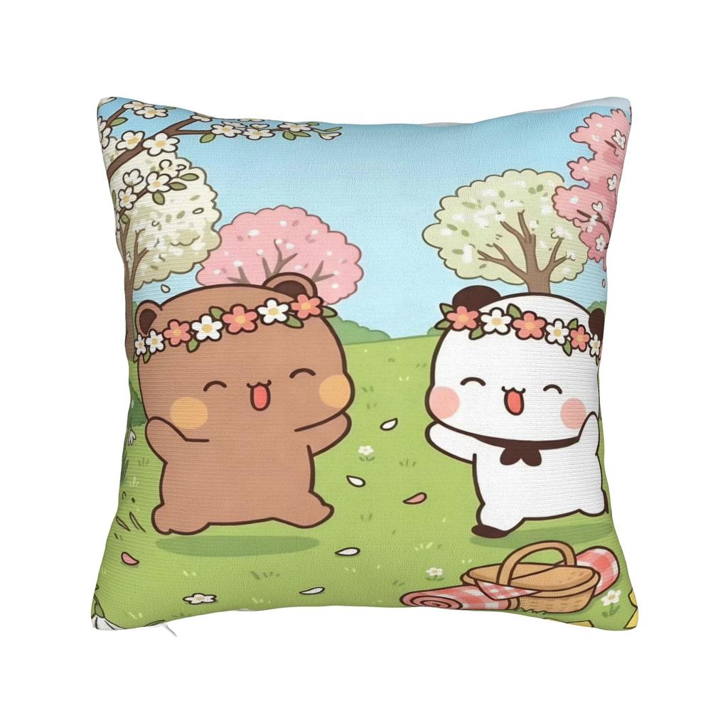 Kawaii Bear Pillow Case Bubu Dudu Graphic Pillow Cover Novelty Pillowcases For Sofa Home Decor