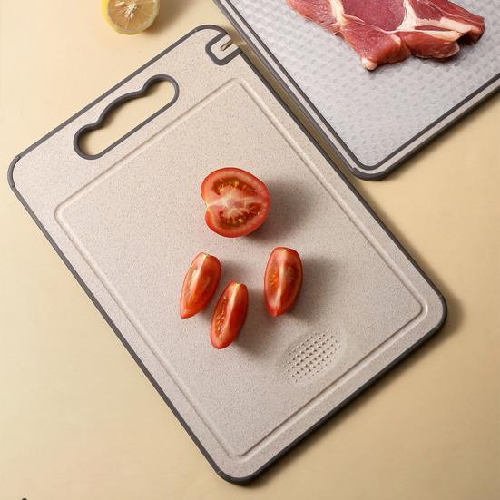 Double-Sided Cutting Board with Handle Stainless Steel Chopping Board for Meat Veggies Kitchen Gadgets