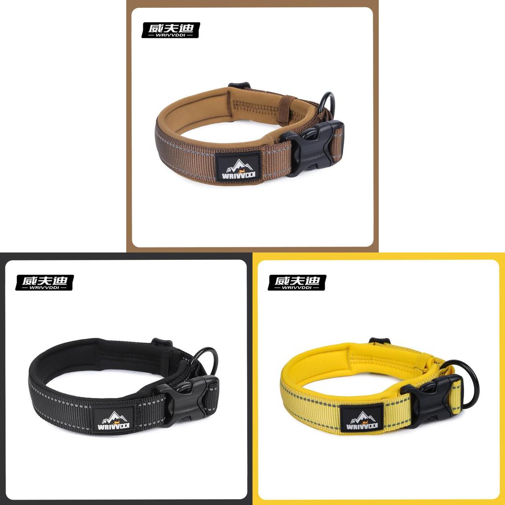 Reflective Nylon Pet Collar For Medium Dogs With Durable Buckle And Safety Features