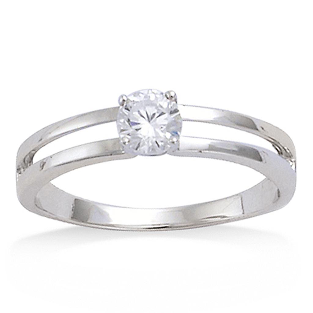 Bague Argent 'Câlin' blanc argenté (rhodié) - 5 mm