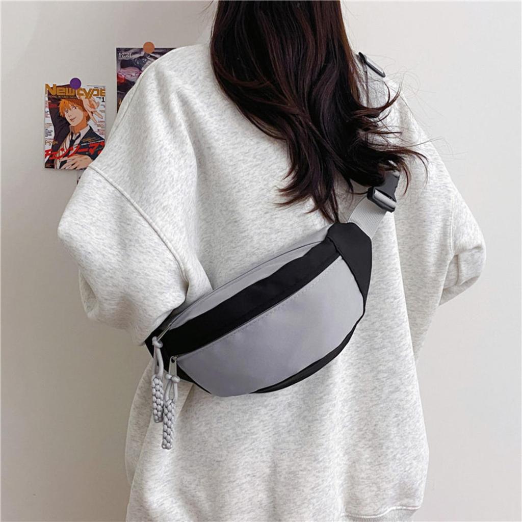 Banana Pouch Contrast Color Chest Bag Half Moon Bag Fanny Packs Crossbody Waist Pack Large Capcity Running Waist Pouch