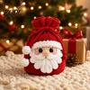 Santa Claus Crochet Pattern Christmas Pouch Kit, DIY Snowman Pouch, Cute Penguin Elk Bear Beginner Friendly Yarn Kit Designs, Storage Bag Craft