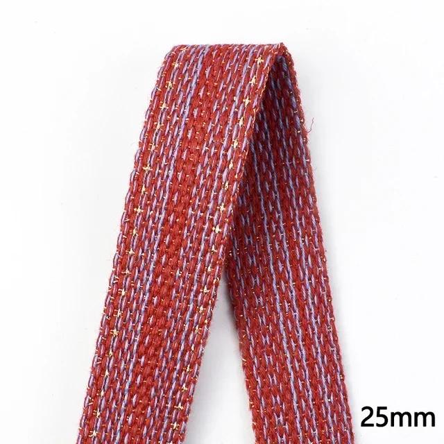 1/2/3/4/5M Cotton Ramie Webbing Strap Tape Jacquard Band Backpack Bag Belt Ribbons DIY Sewing Biasband Clothing Accessories