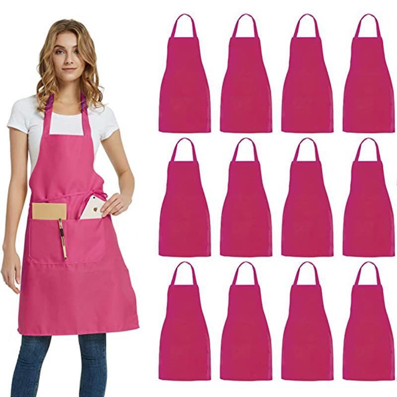 Modern Minimalist Adjustable Polyester Tie-Back Apron - Solid Color for Work