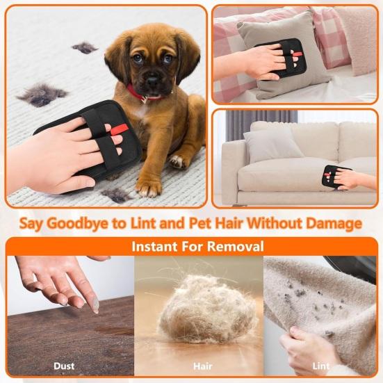 1/2Pcs Pet Hair Removal Glove Brush Reusable Cat Dog Electrostatic Hair Remover Grooming Glove Tools for Clothes Sofas Carpets Car Seats