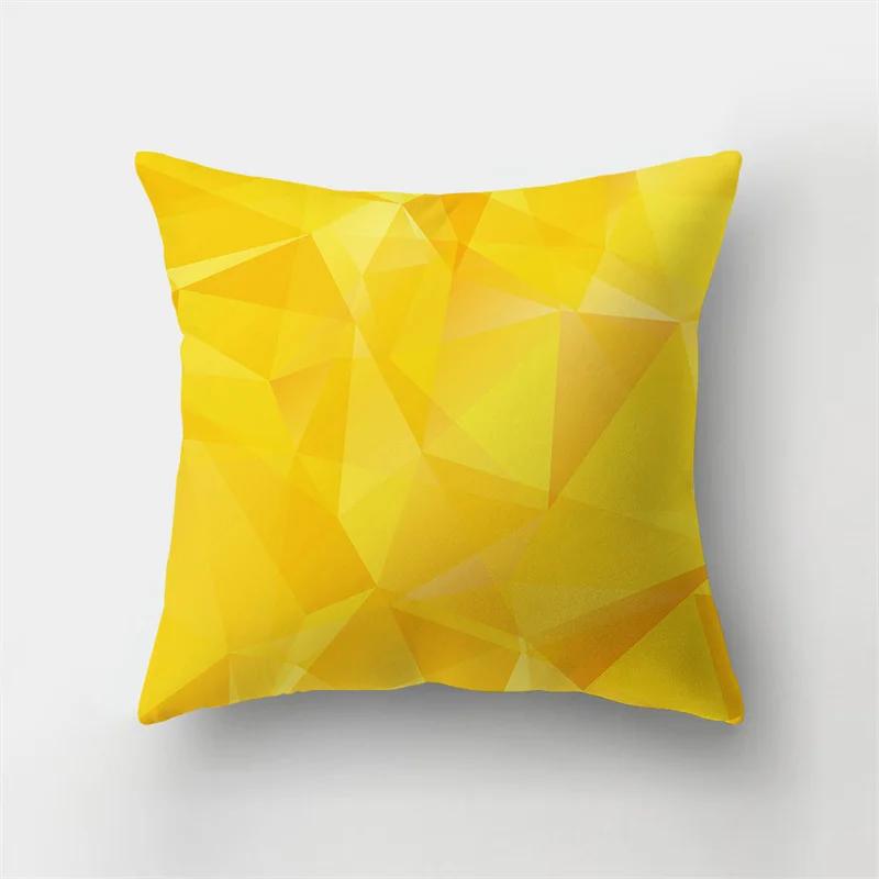 Simple Yellow Black Geometric Cushion Cover For Sofa Wave Line Square Pillow Case Letter Pillowslip Household Home Decor