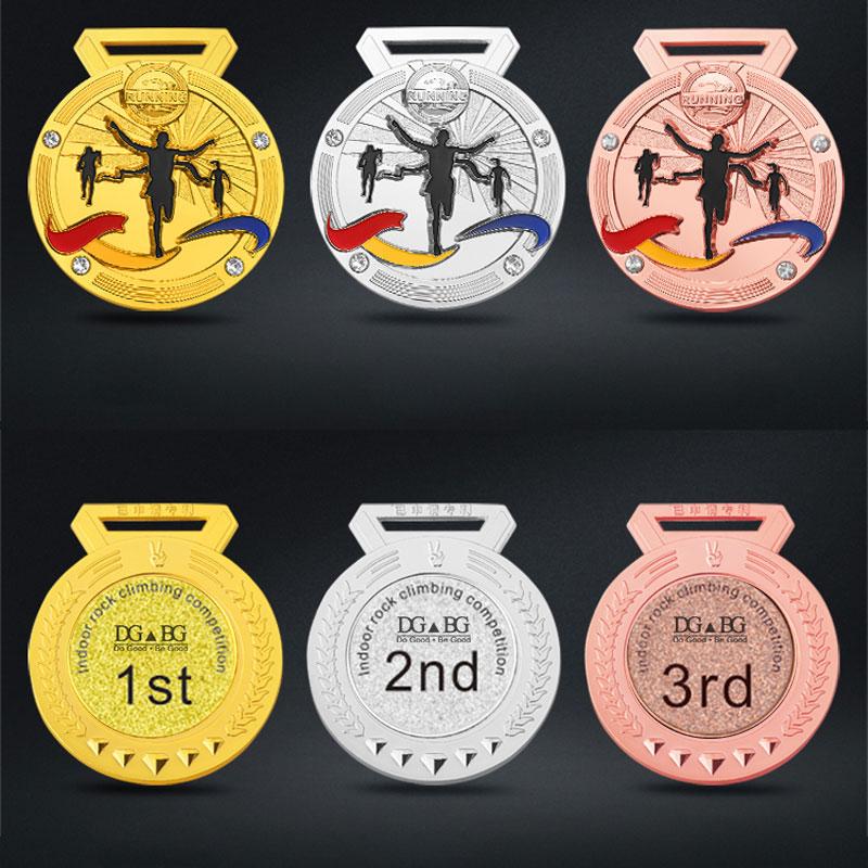 Marathon Gold Winner Award Medals With Neck Ribbon 3D Running Runner 1St 2Nd Trophy Various Sport Souvenir Prize Gift Customized