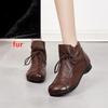 Fashion AIYUQI 2025 New Women's Leather Boots Vintage Flat Ankle Boots for Women Large Size Comfortable Winter Female Boots