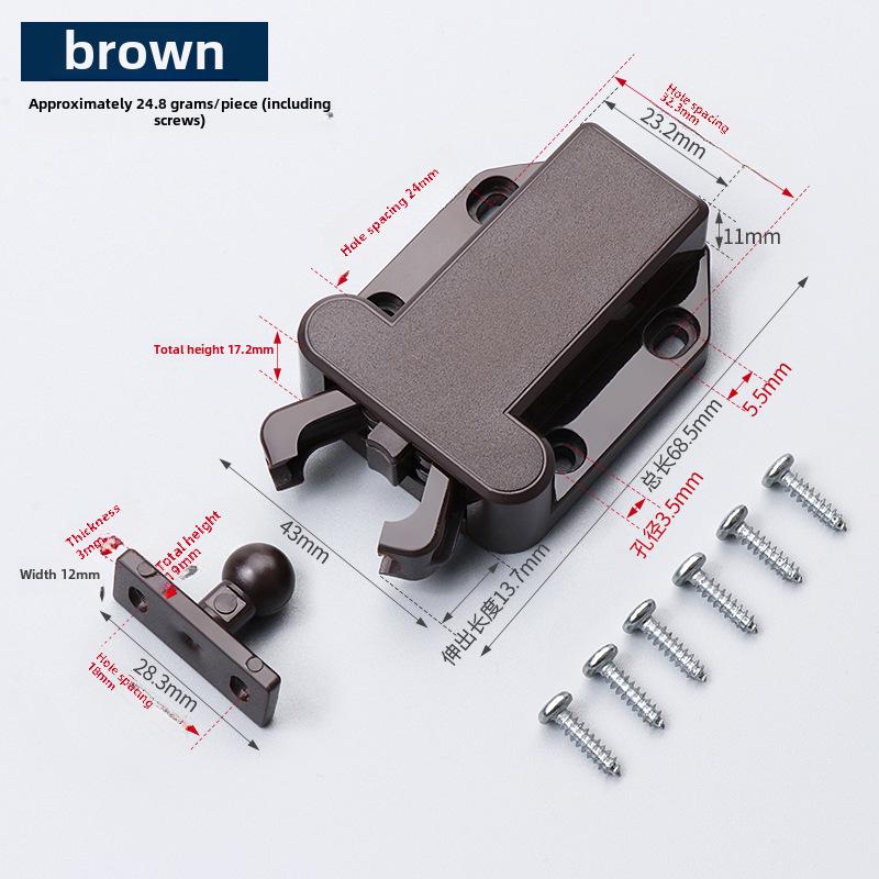 

Самоблокирующийся противопожарный шкафчик Beetle Rebounder: Невидимая пластиковая защелка Bounce Press коричневый