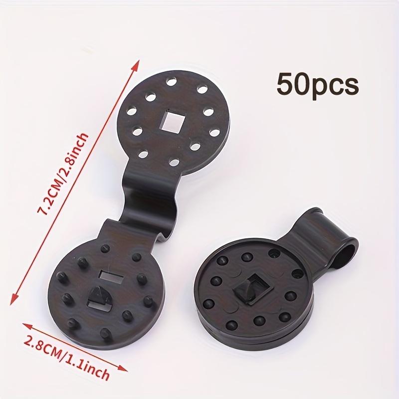 

Клипсы для сетки-затеняйки - Круглые съемные клипсы с регулируемой ручкой, конструкция с несколькими отверстиями для надежного крепления, прочные атмосферостойкие клипсы 50pcs чёрный