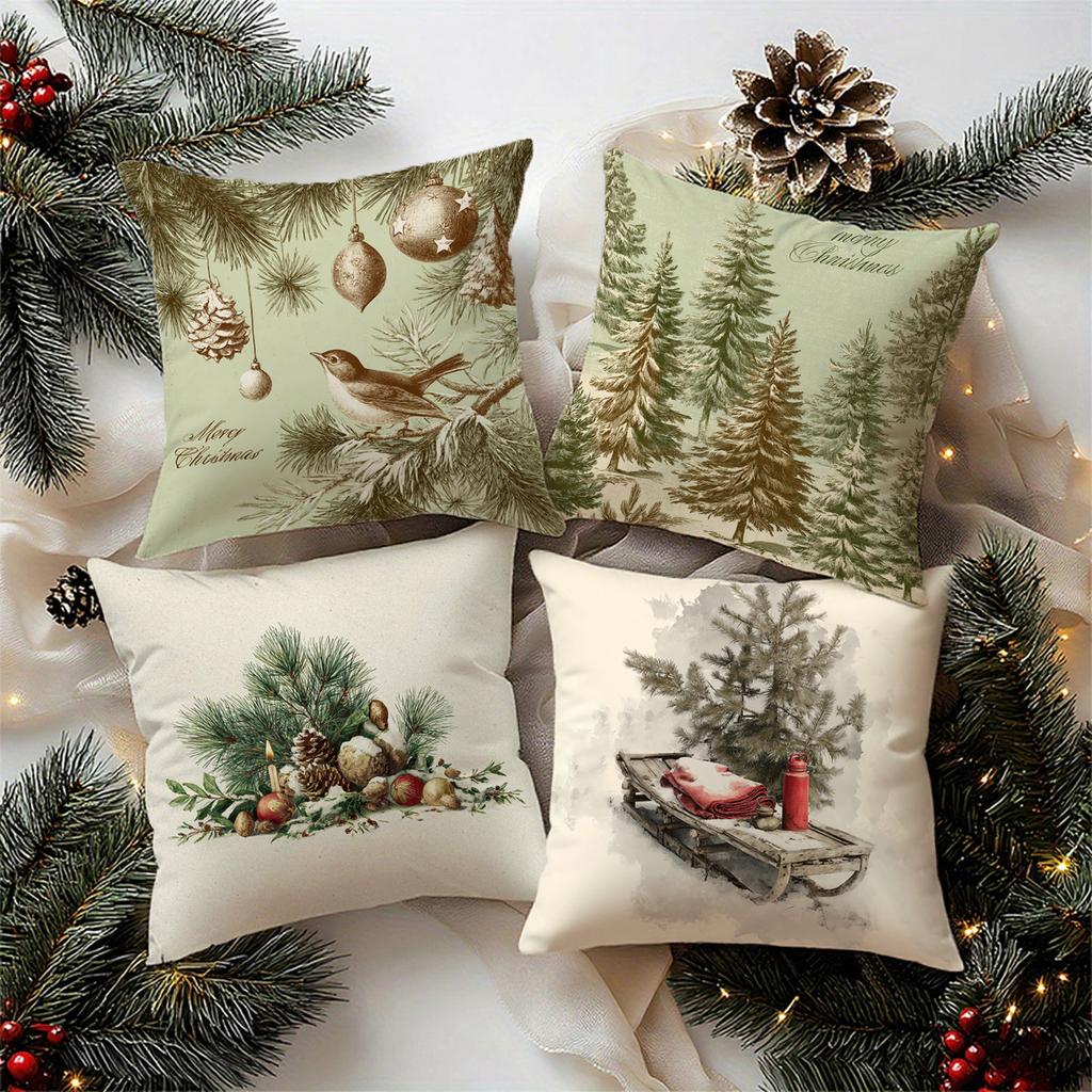 Weihnachtliche Kissenbezüge mit entzückenden DruckenGeeignet für Sofa Auto Schlafzimmer dekorativer Kissenbezug Kissenbezug