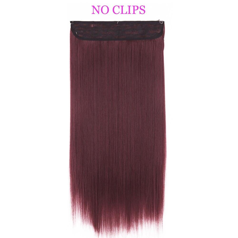 MISS WIG Extensiones de cabello sintético, sin Clips, cabello Artificial, Rubio, marrón, negro, degradado, morado, liso, pieza de cabello falso