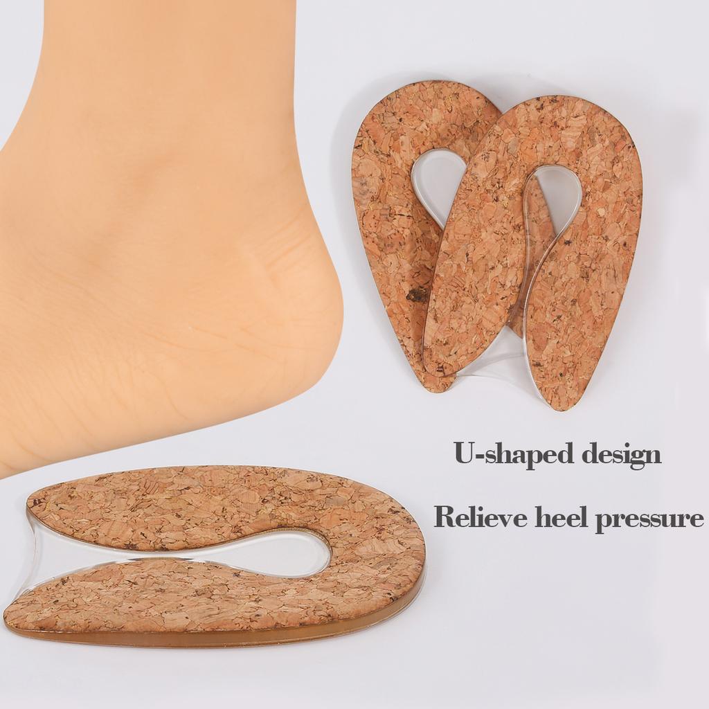 1 Pair Silicon Gel U-Shaped Heel Cushion Insoles Sports Heel Protector Pad
