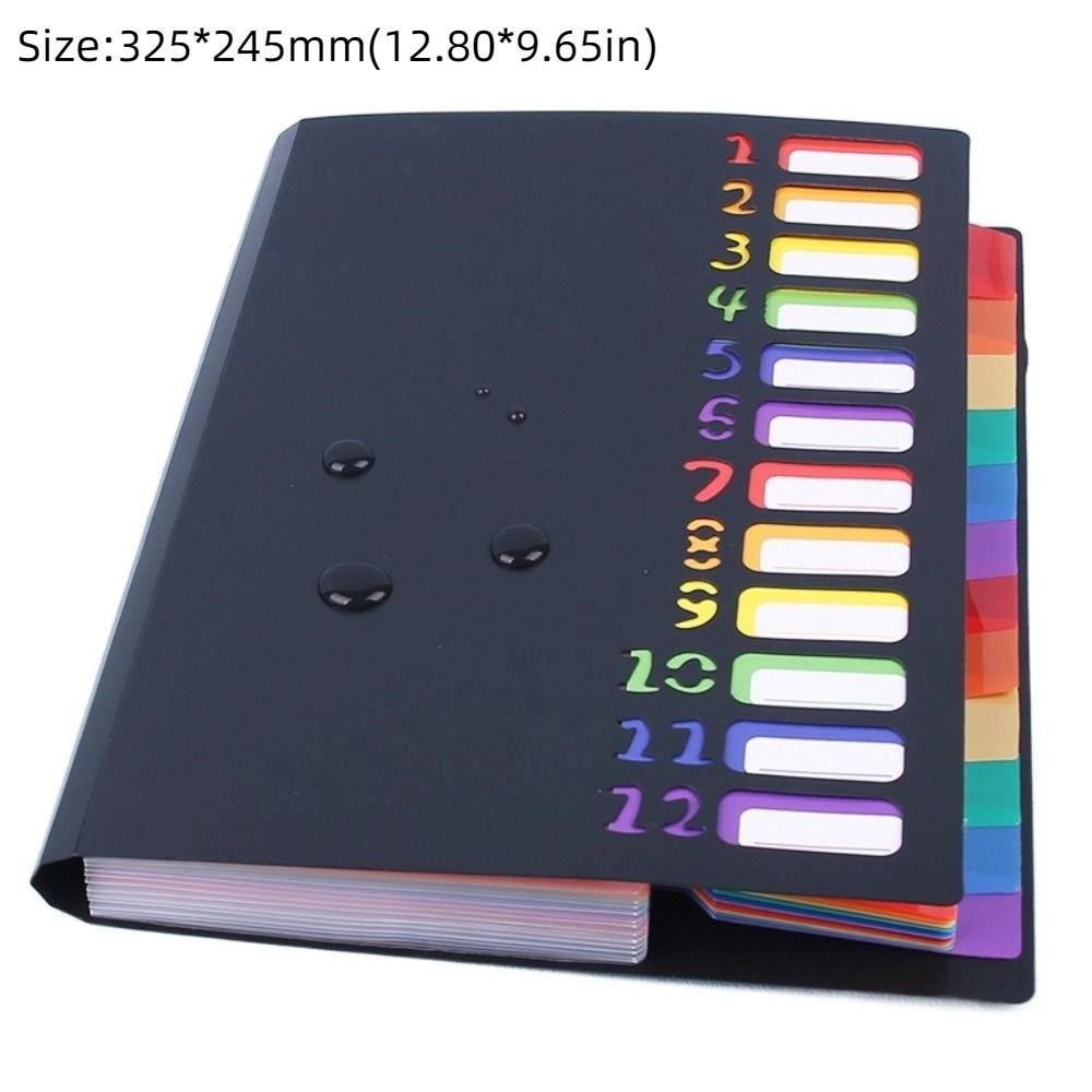 High Quality 13 Pockets Expanding File Folder PP Rainbow Inner Page Organ Bag Portable Document Bag School Office