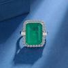 2026 Jewelry Exquisite Accessories Retro Zircon Inlaid Princess Square Main Stone Adjustment Finger