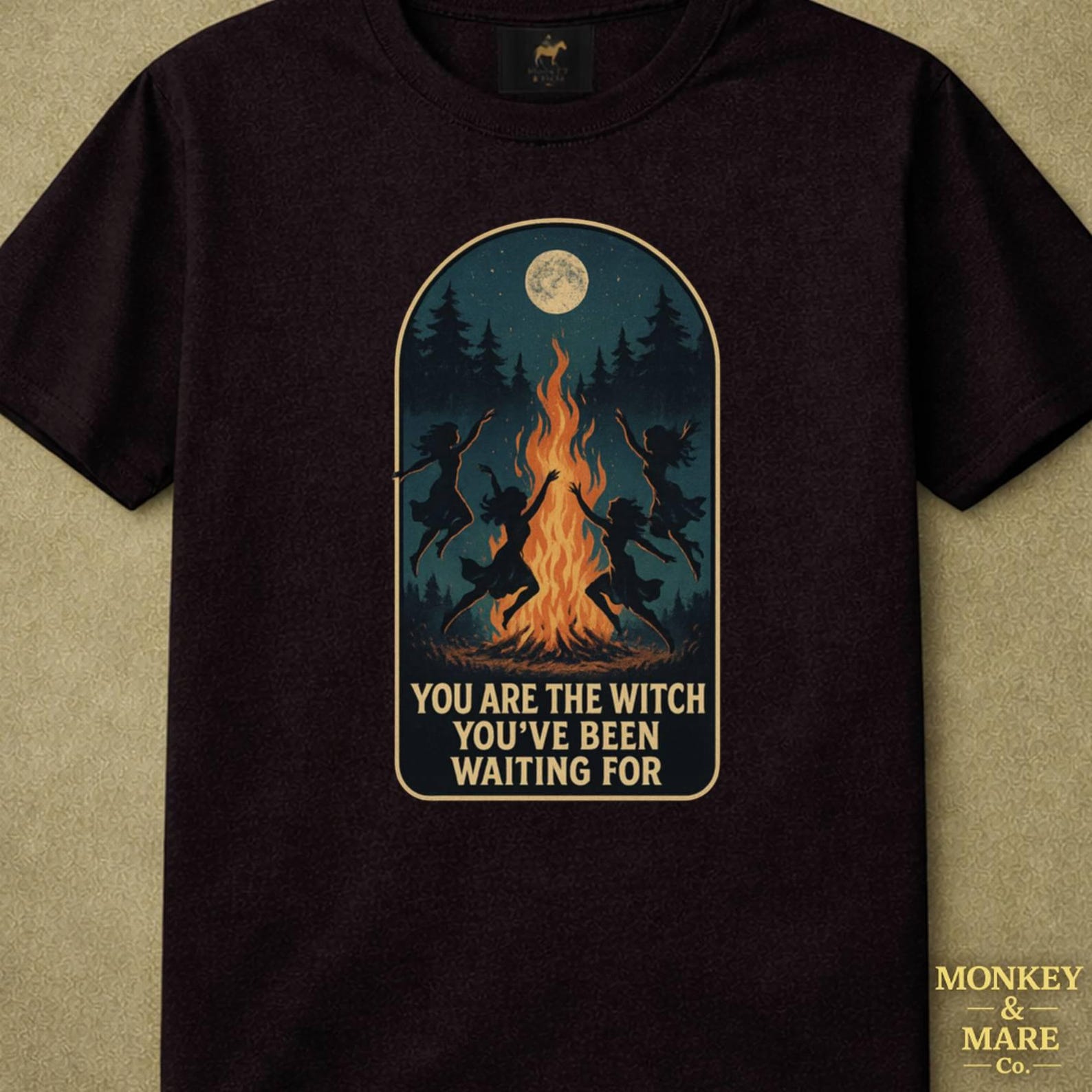 Witches By Bonfire Tee. You Are The Witch You ve Been Waiting For ,Mystical Humor, Female Empowerment, Rebellious Shirt L