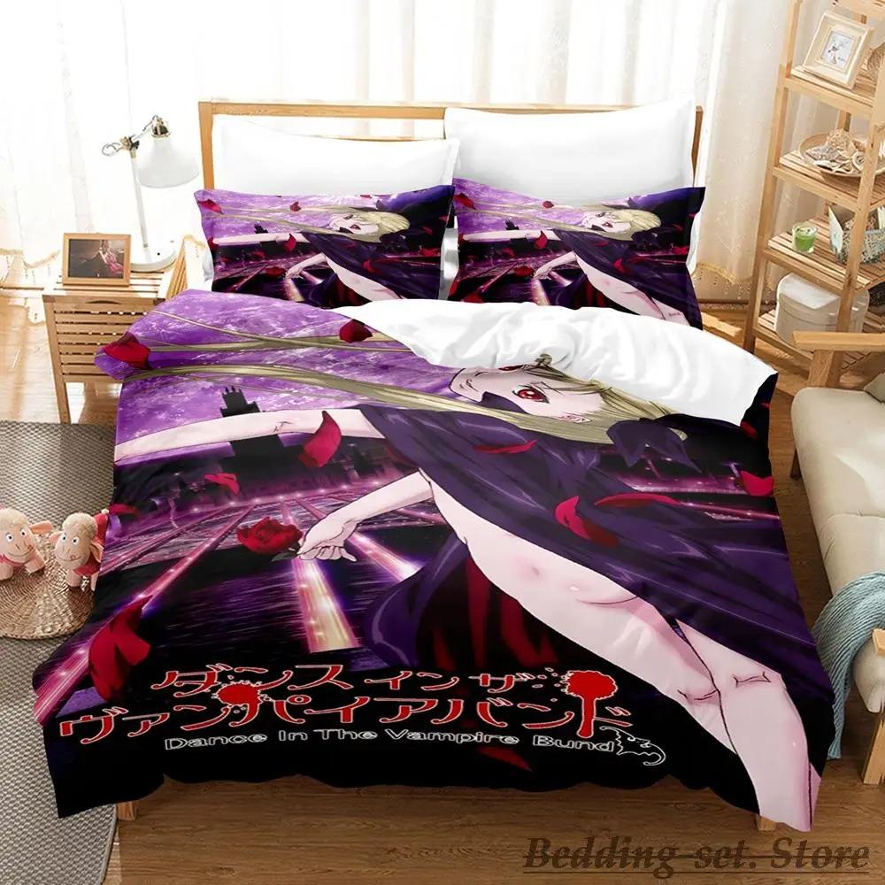 New Dance In The Vampire Bund Bedding Set Single Twin Full Queen King Size Bed Set Adult Kid Bedroom Duvetcover Sets Anime