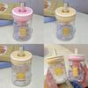 Cute Bear Plastic Water Bottle For Kids With Large Capacity And Leakproof Lid