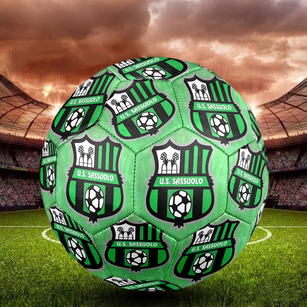 Sassuolo FC Soccer Ball, Colorful, Suitable for All Ages, Machine-stitched, PVC Material, Competition Grade, Durable and High Bounce