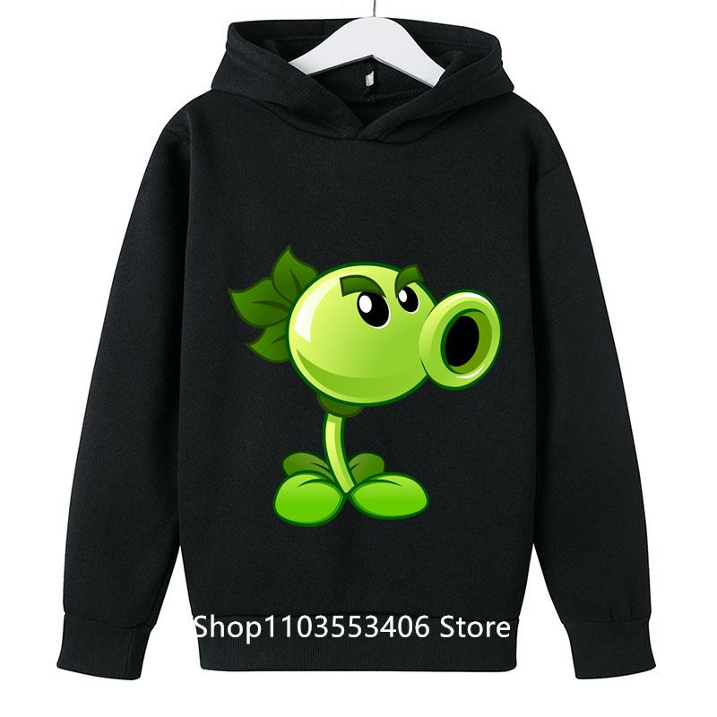 2025 Spring and Autumn Children's Hoodie Plants Vs. Zombies Fashion Clothing Boys Hoodie Pullover Girls Sweatshirt Casual Cartoo