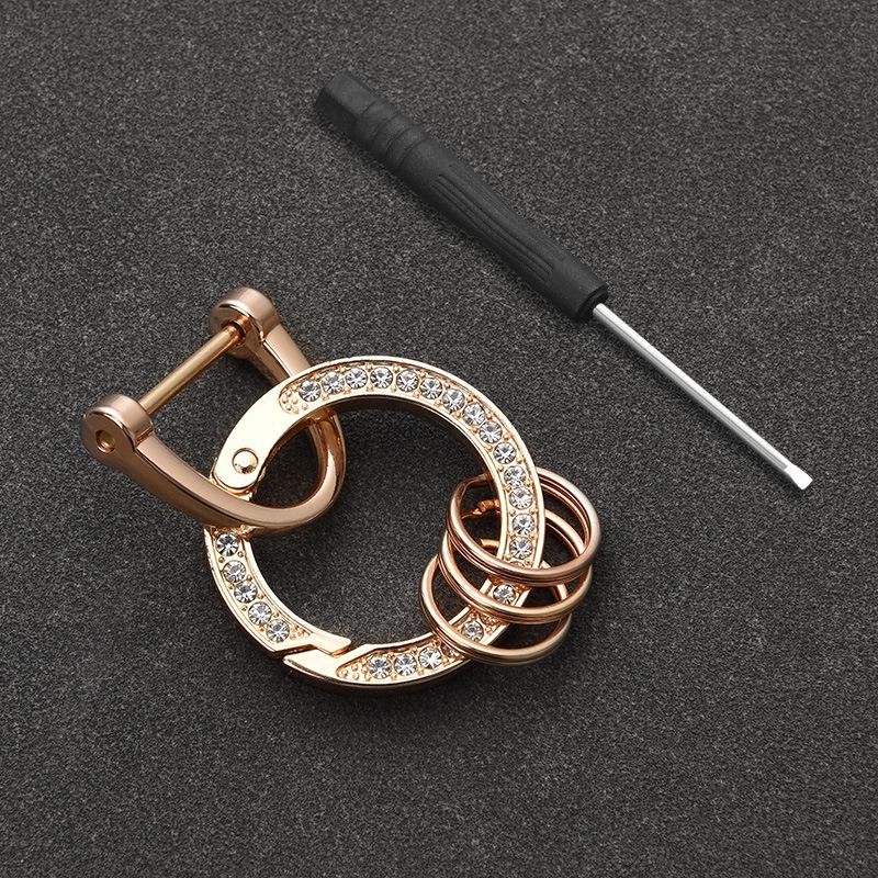 Rhinestone Car Keychain with Anti-Lost Number Plate – Stylish Key Pendant for Men and Women